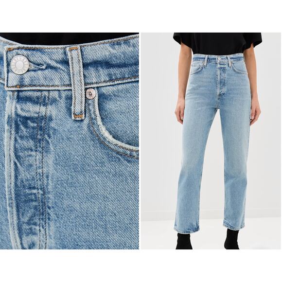 Agolde The 90's Pinch Waist Cropped Jeans Sz 26 - Picture 2 of 12